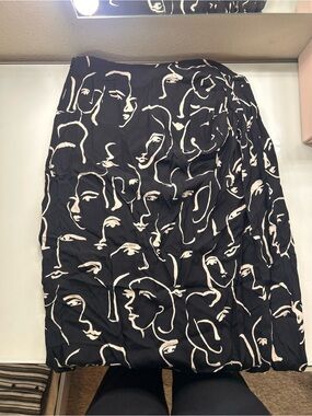 Zara painted faces skirt with leg slit